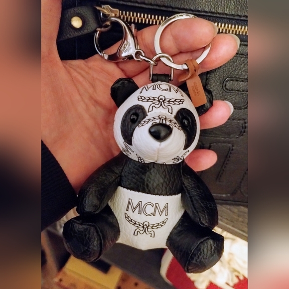 MCM Panda Bear Bag Charm EUC - Picture 3 of 10